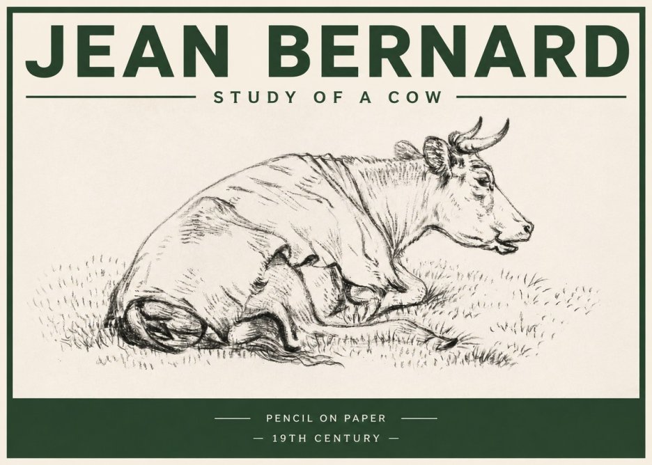 Jean Bernard Resting Cow III No4 - Póster