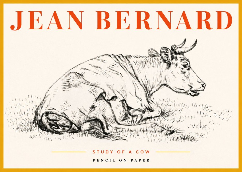 Jean Bernard Resting Cow III No5 - Póster