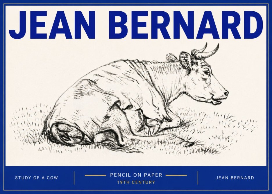 Jean Bernard Resting Cow III No6 - Póster