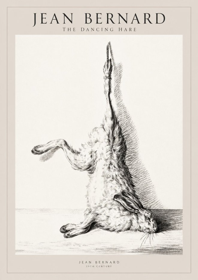 Jean Bernard The Dancing Hare No1 - Póster