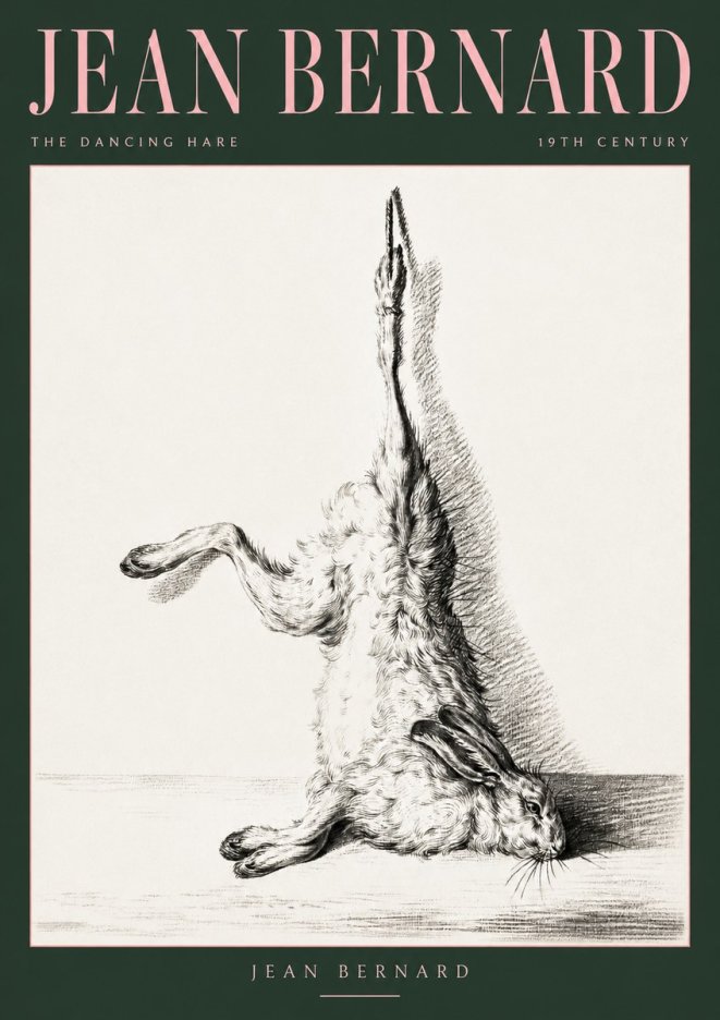 Jean Bernard The Dancing Hare No2 - Póster