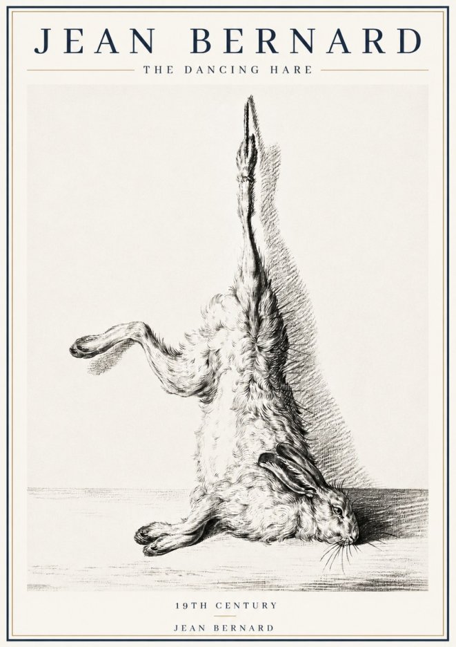 Jean Bernard The Dancing Hare No4 - Póster