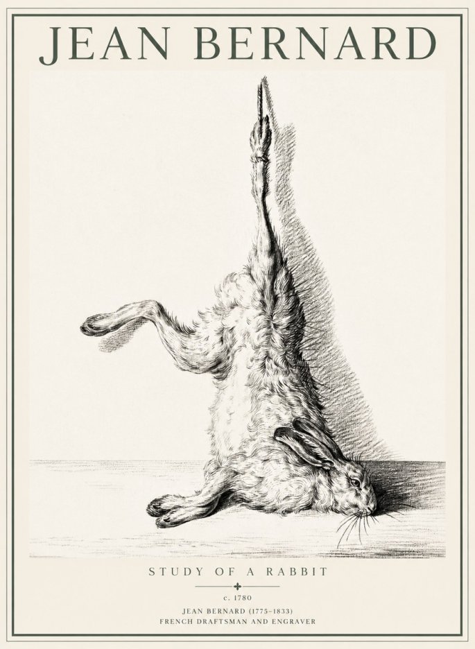 Jean Bernard The Dancing Hare No5 - Póster