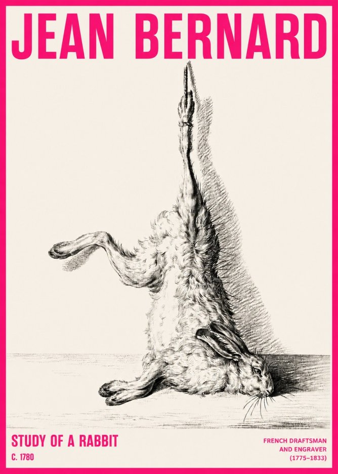 Jean Bernard The Dancing Hare No6 - Póster