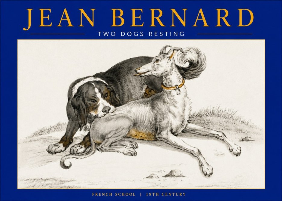 Jean Bernard Two Dogs Resting No2 - Póster