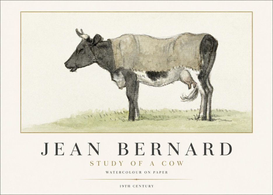 Jean Bernard Study of a Cow IX No1 - Póster