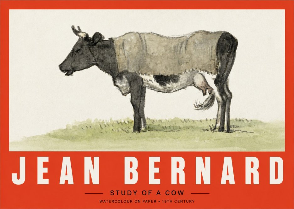 Jean Bernard Study of a Cow IX No2 - Póster