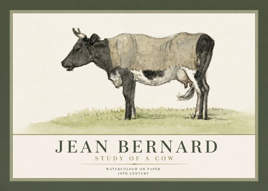 Jean Bernard Study of a Cow IX No3 - Póster