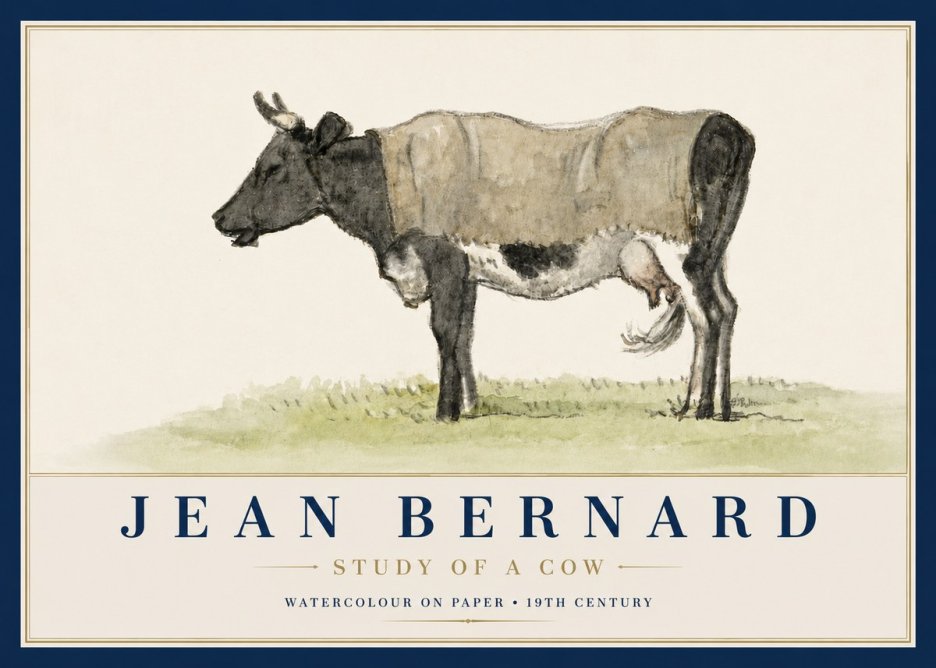 Jean Bernard Study of a Cow IX No4 - Póster