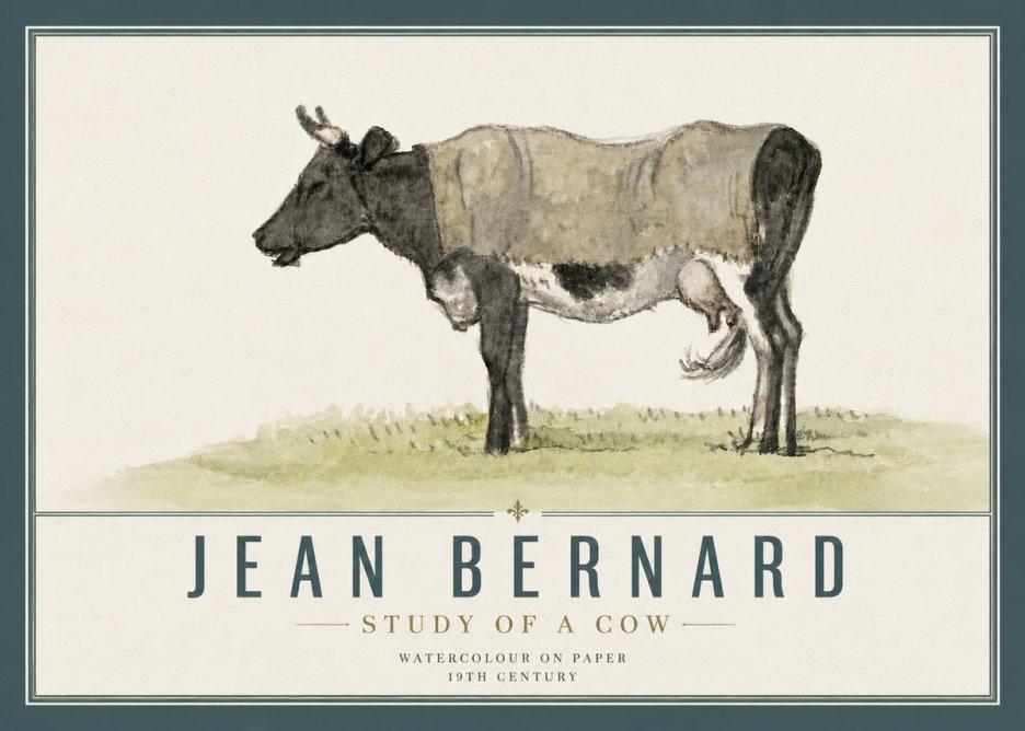 Jean Bernard Study of a Cow IX No5 - Póster