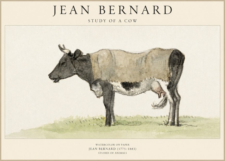 Jean Bernard Study of a Cow IX No6 - Póster