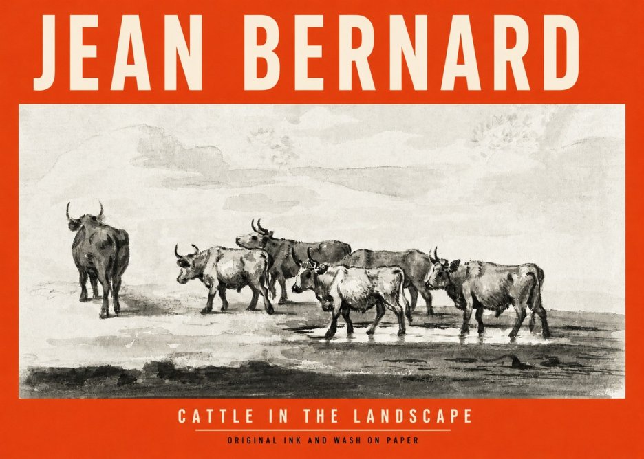 Jean Bernard Cattle in the Landscape No2 - Póster