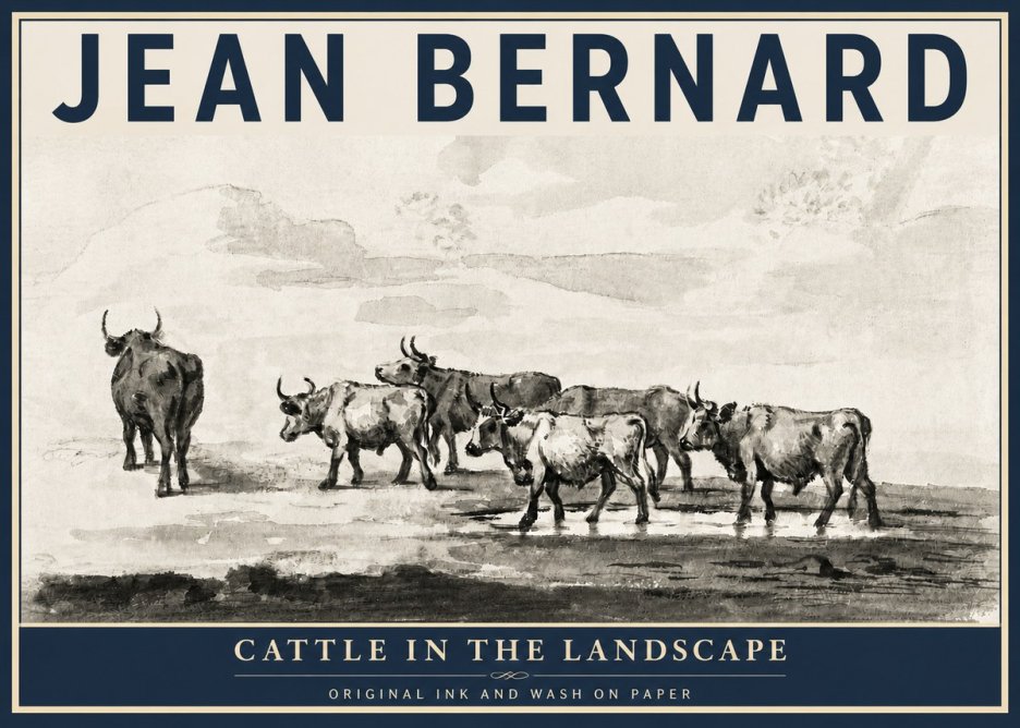 Jean Bernard Cattle in the Landscape No3 - Póster