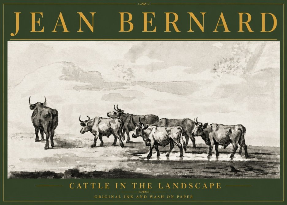 Jean Bernard Cattle in the Landscape No4 - Póster