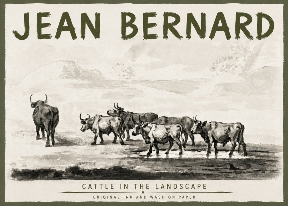 Jean Bernard Cattle in the Landscape No5 - Póster