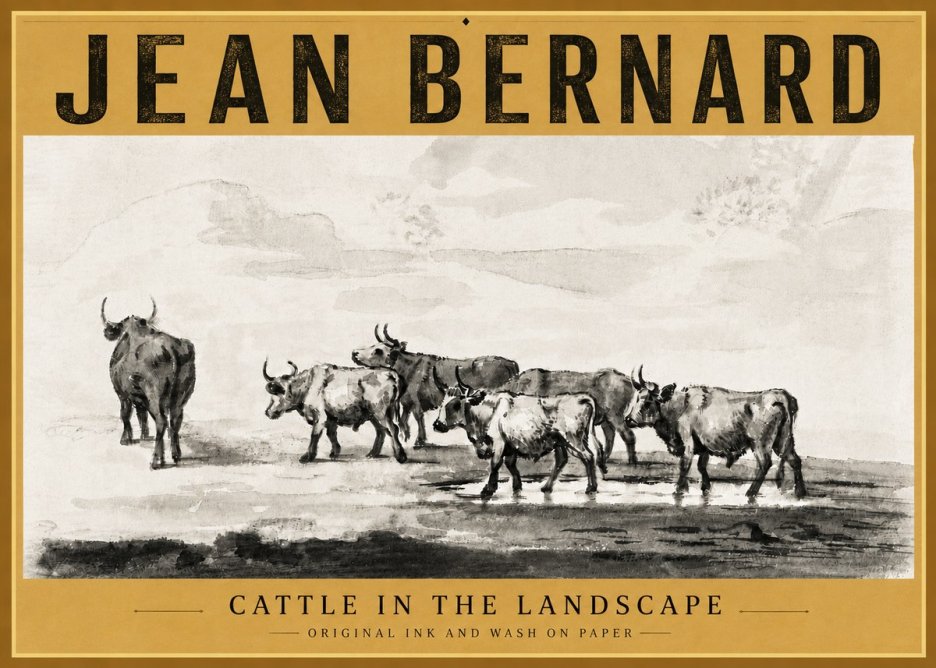 Jean Bernard Cattle in the Landscape No6 - Póster