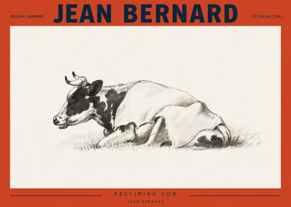 Jean Bernard Reclining Cow II No2 - Póster