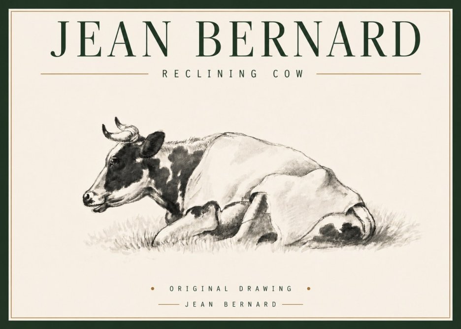 Jean Bernard Reclining Cow II No4 - Póster