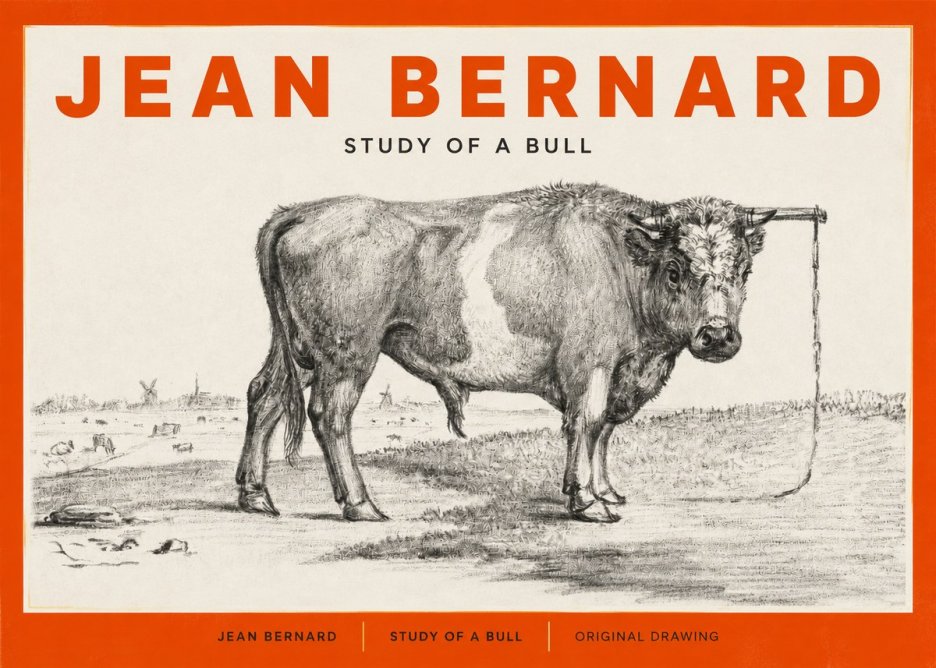Jean Bernard Study of a Bull III No2 - Póster