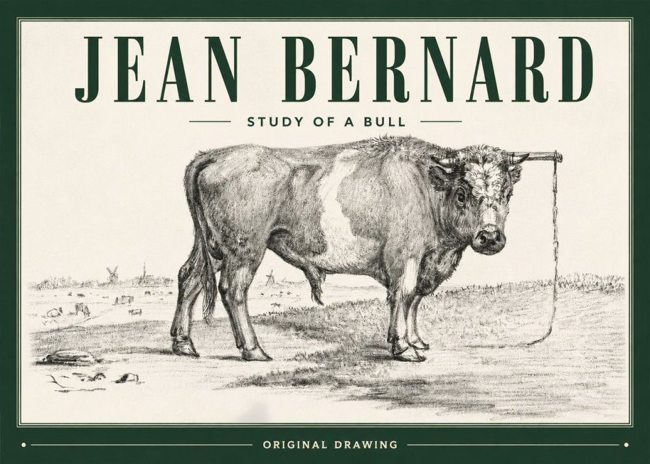 Jean Bernard Study of a Bull III No3 - Póster