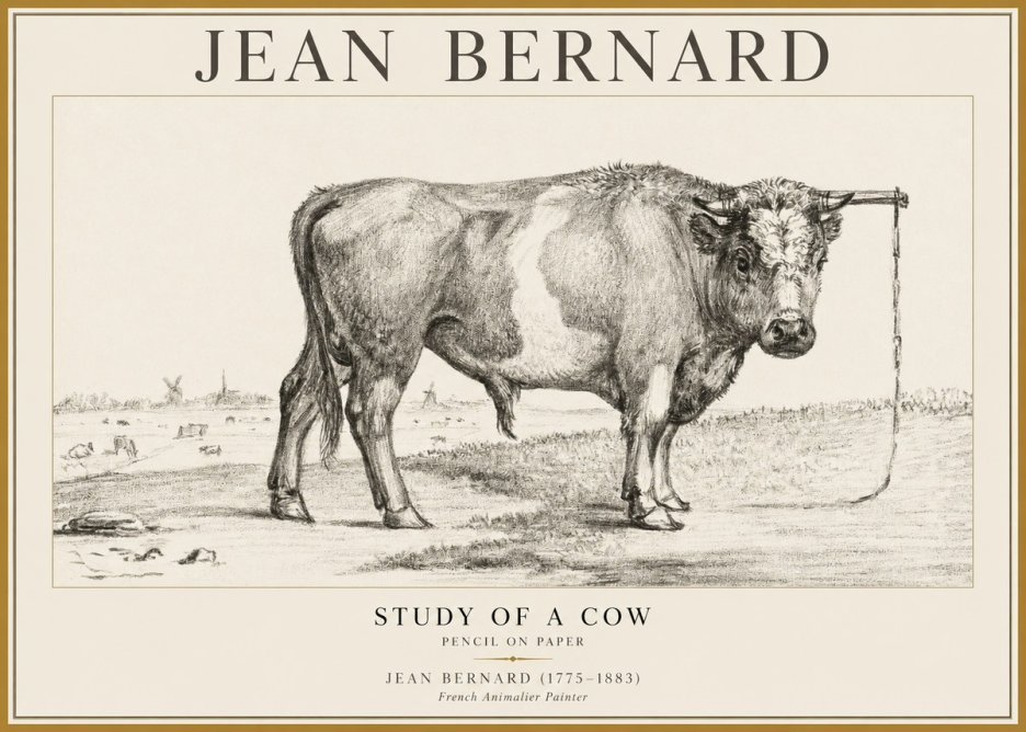 Jean Bernard Study of a Bull III No5 - Póster