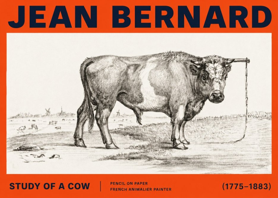 Jean Bernard Study of a Bull III No6 - Póster
