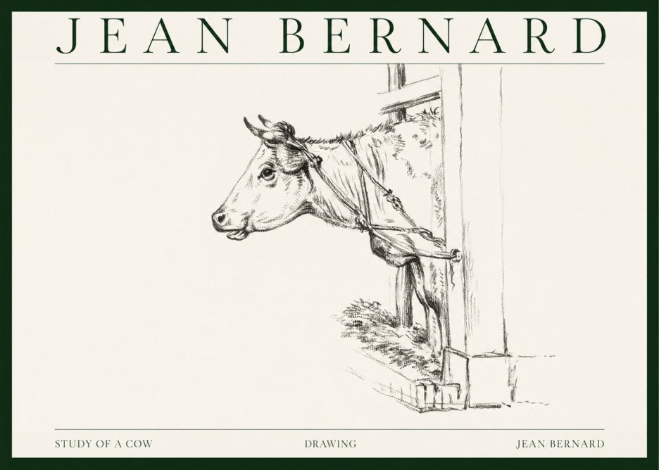 Jean Bernard Study of a Cow X No1 - Póster