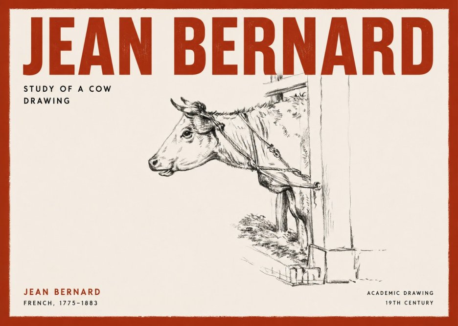 Jean Bernard Study of a Cow X No2 - Póster