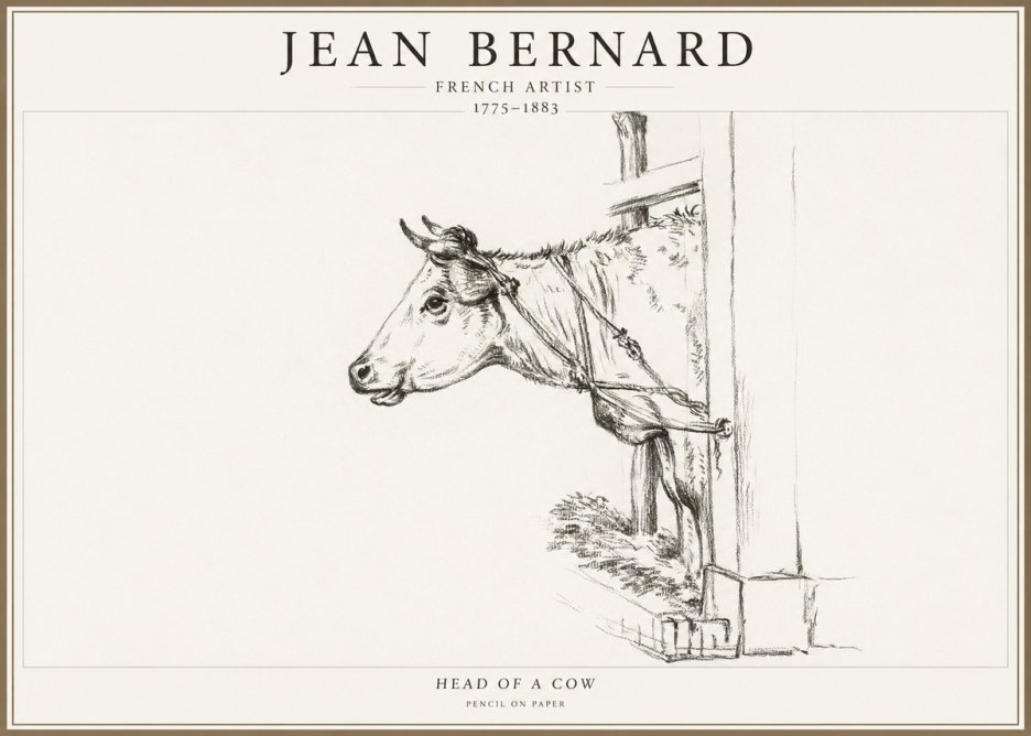 Jean Bernard Study of a Cow X No4 - Póster