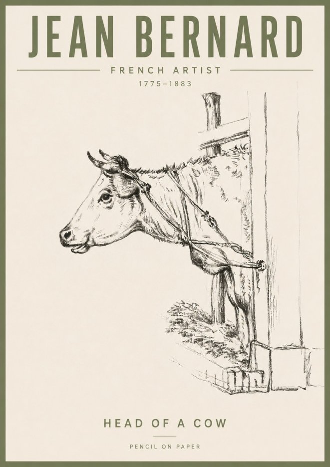 Jean Bernard Study of a Cow X No6 - Póster