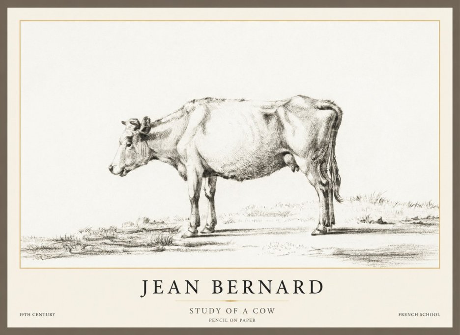 Jean Bernard Study of a Cow XI No1 - Póster