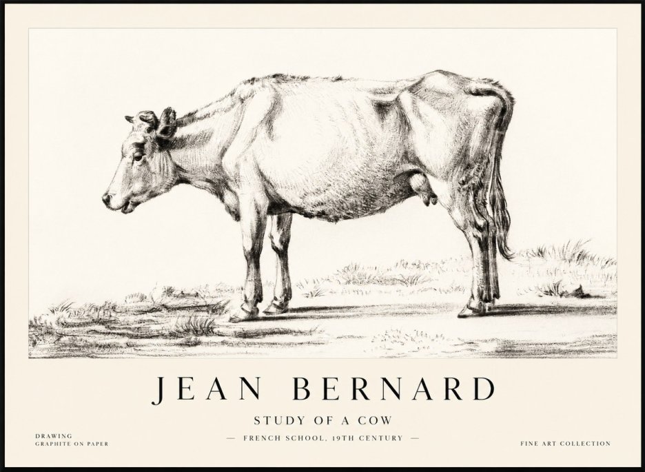 Jean Bernard Study of a Cow XI No2 - Póster