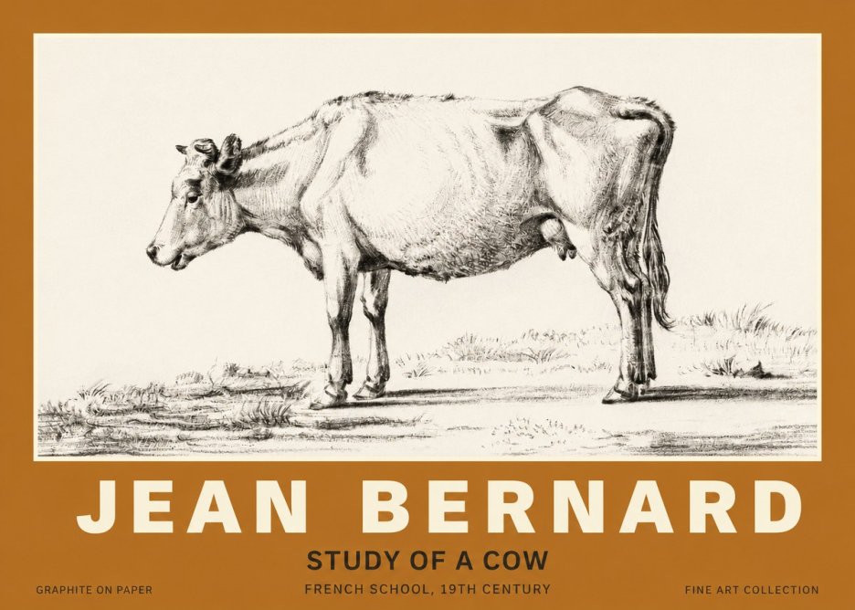 Jean Bernard Study of a Cow XI No3 - Póster