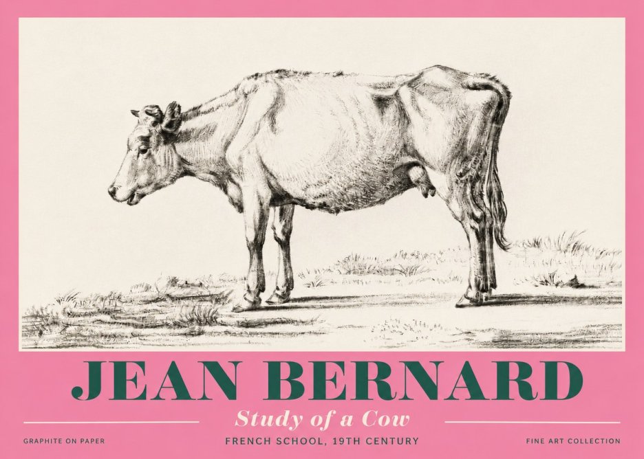 Jean Bernard Study of a Cow XI No4 - Póster
