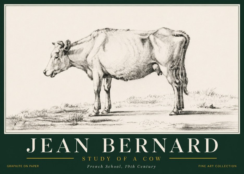 Jean Bernard Study of a Cow XI No6 - Póster