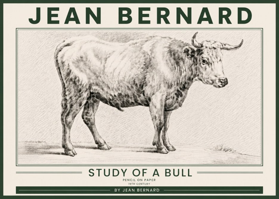 Jean Bernard Study of a Bull IV No5 - Póster