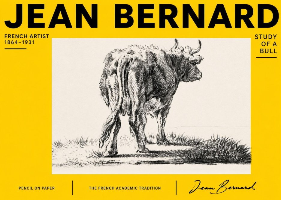 Jean Bernard Study of a Bull V No4 - Póster