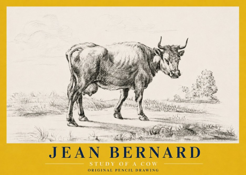 Jean Bernard Study of a Cow XII No4 - Póster