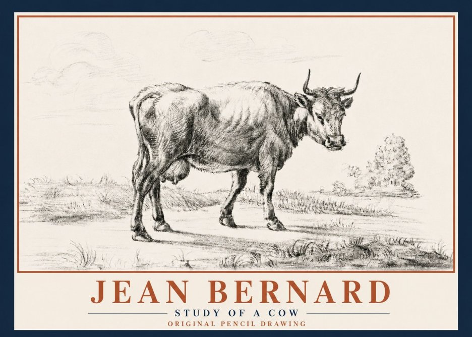 Jean Bernard Study of a Cow XII No5 - Póster