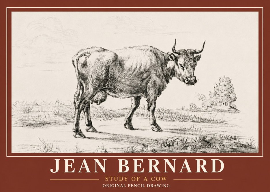 Jean Bernard Study of a Cow XII No6 - Póster