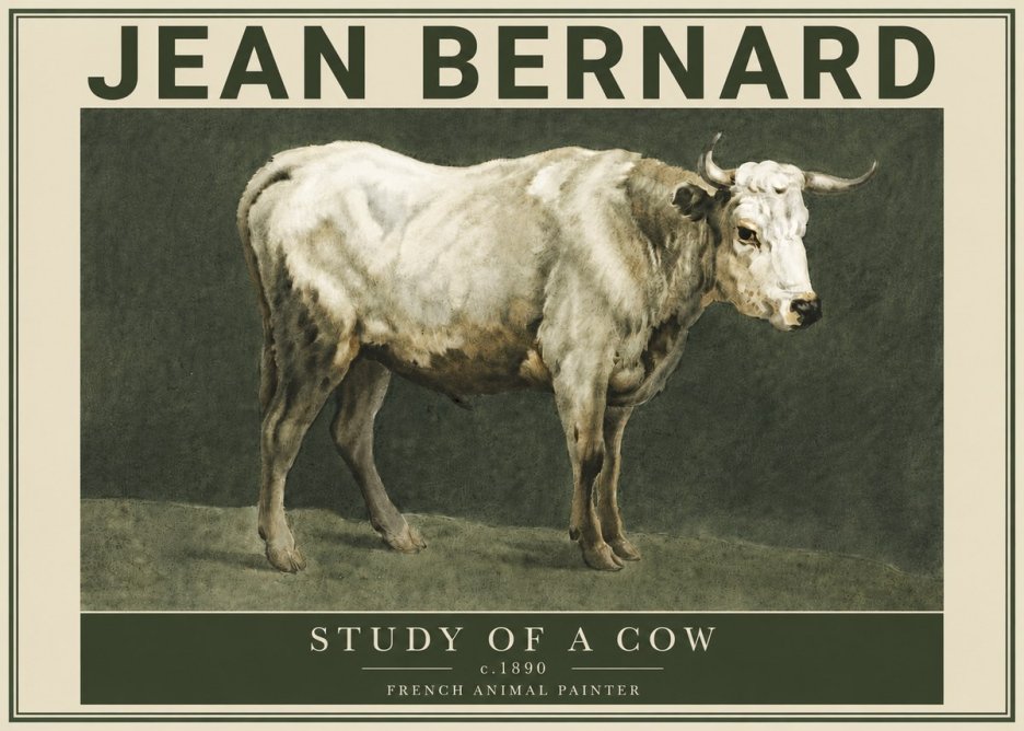 Jean Bernard Study of a Cow C. 1890 No4 - Póster