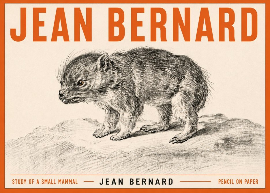 Jean Bernard Study of a Small Mammal No3 - Póster