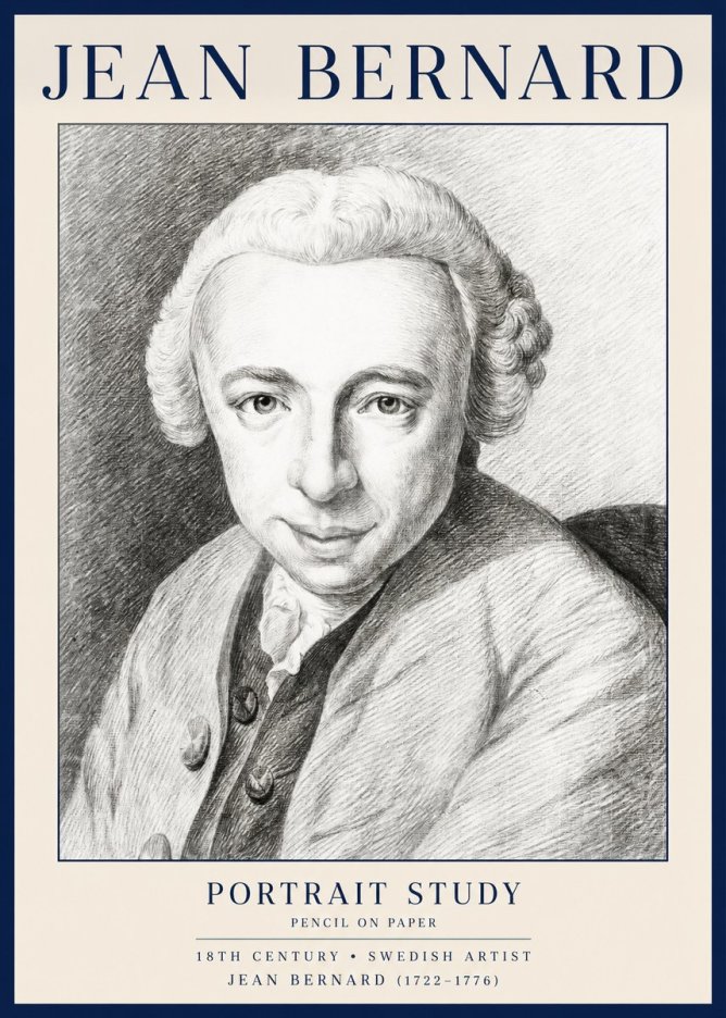 Jean Bernard Portrait of a Gentleman I No4 - Póster