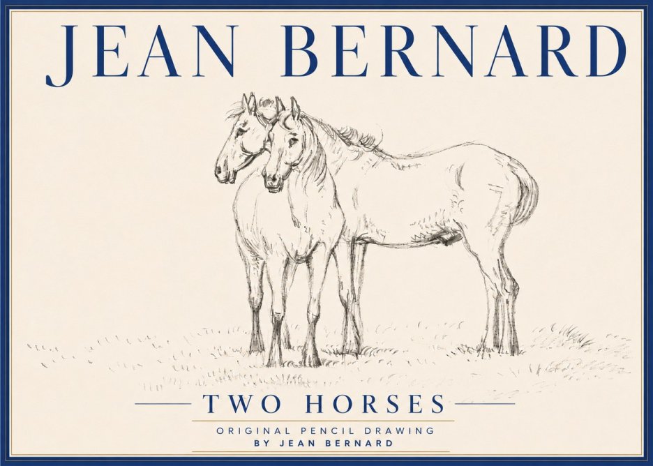 Jean Bernard Two Horses I No6 - Póster
