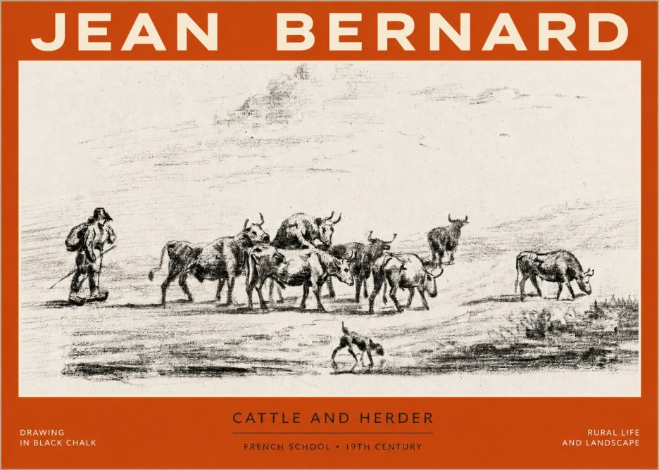 Jean Bernard Cattle and Herder No2 - Póster