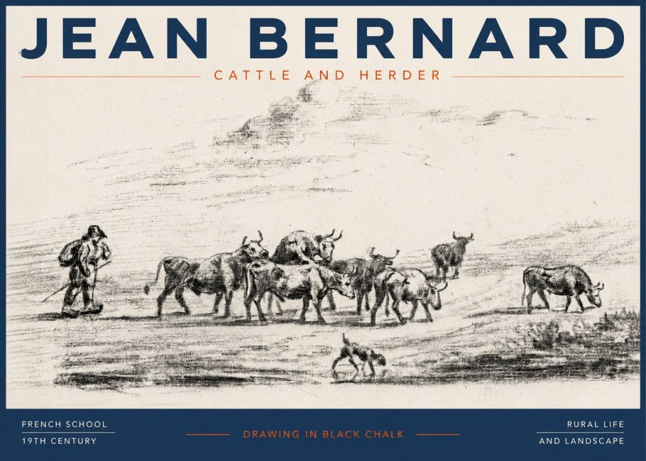 Jean Bernard Cattle and Herder No3 - Póster