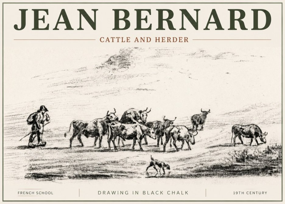 Jean Bernard Cattle and Herder No4 - Póster