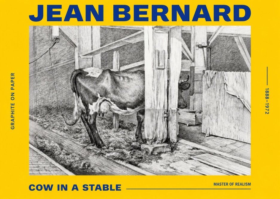 Jean Bernard Cow in a Stable No2 - Póster
