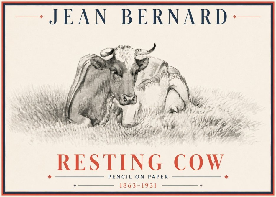 Jean Bernard Resting Cow IV No5 - Póster