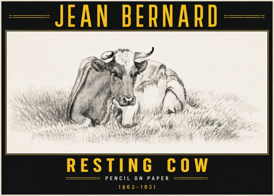 Jean Bernard Resting Cow IV No6 - Póster